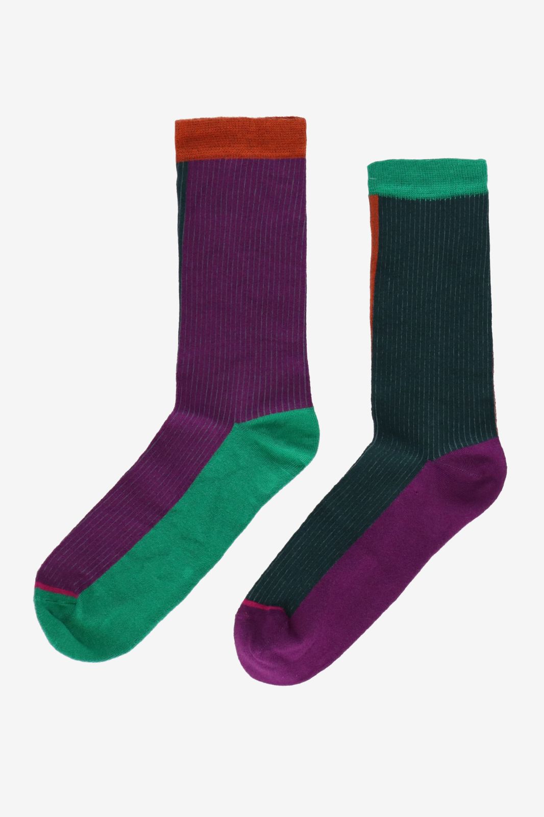 Color-Blocking-Socken dunkelgrün