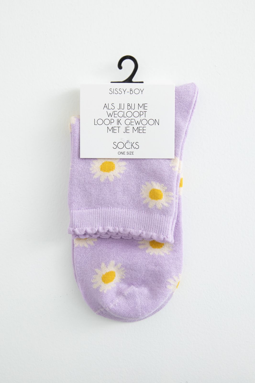 Socken mit Gänseblümchen-Print - lila
