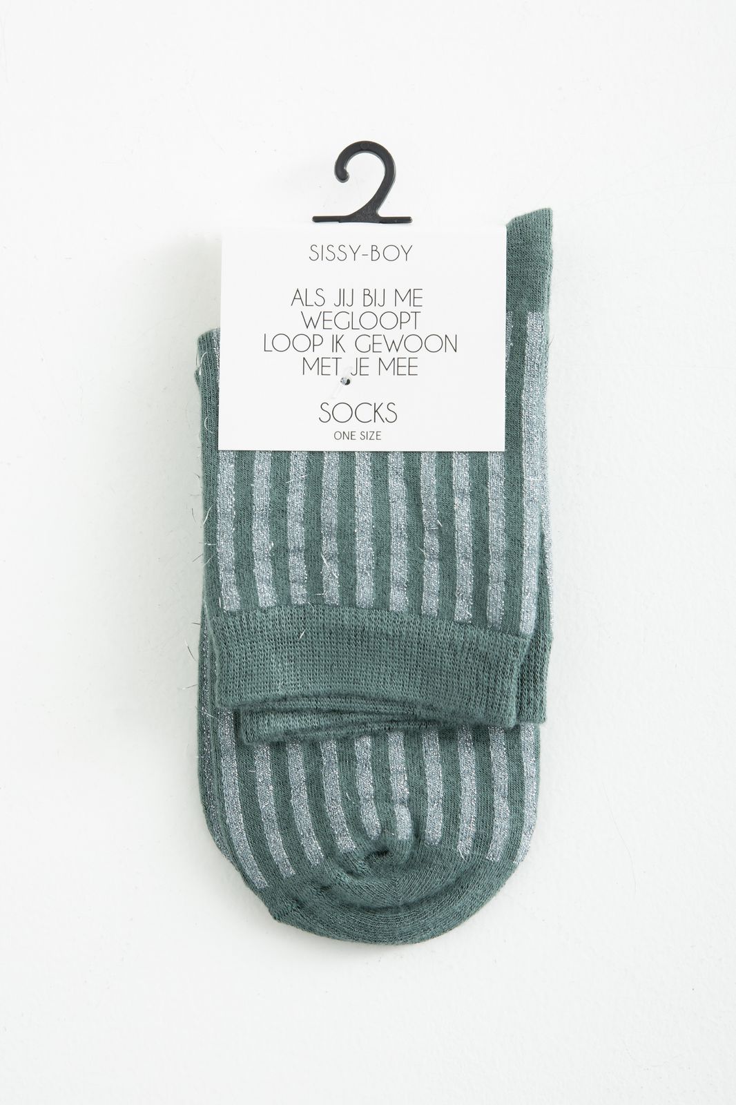 Socken mit Lurex-Streifen - grün