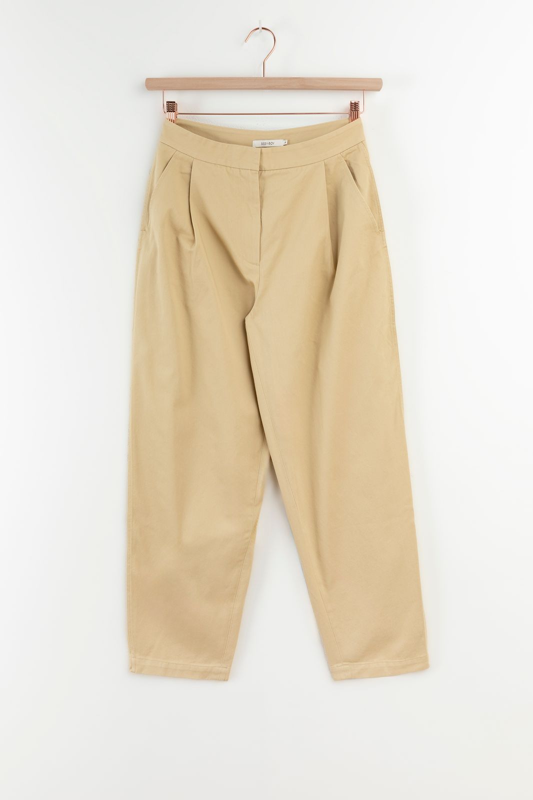 Buntfaltenhose aus Baumwolle - beige