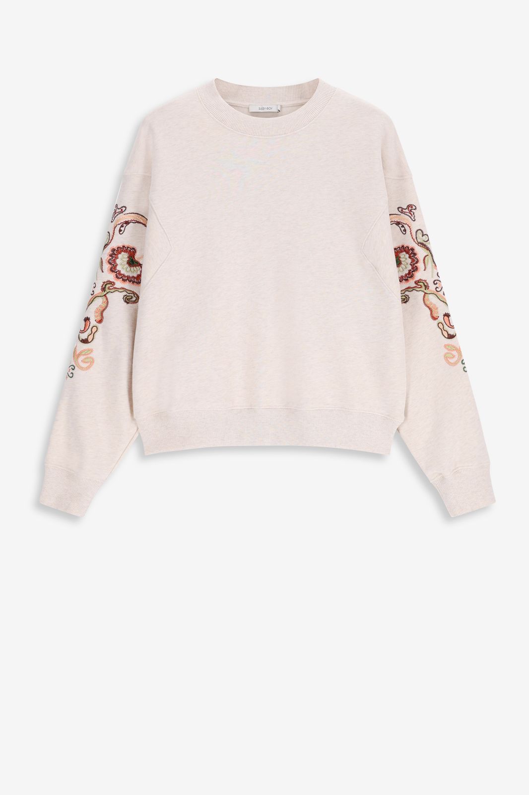 Sweater mit Stickerei - beige