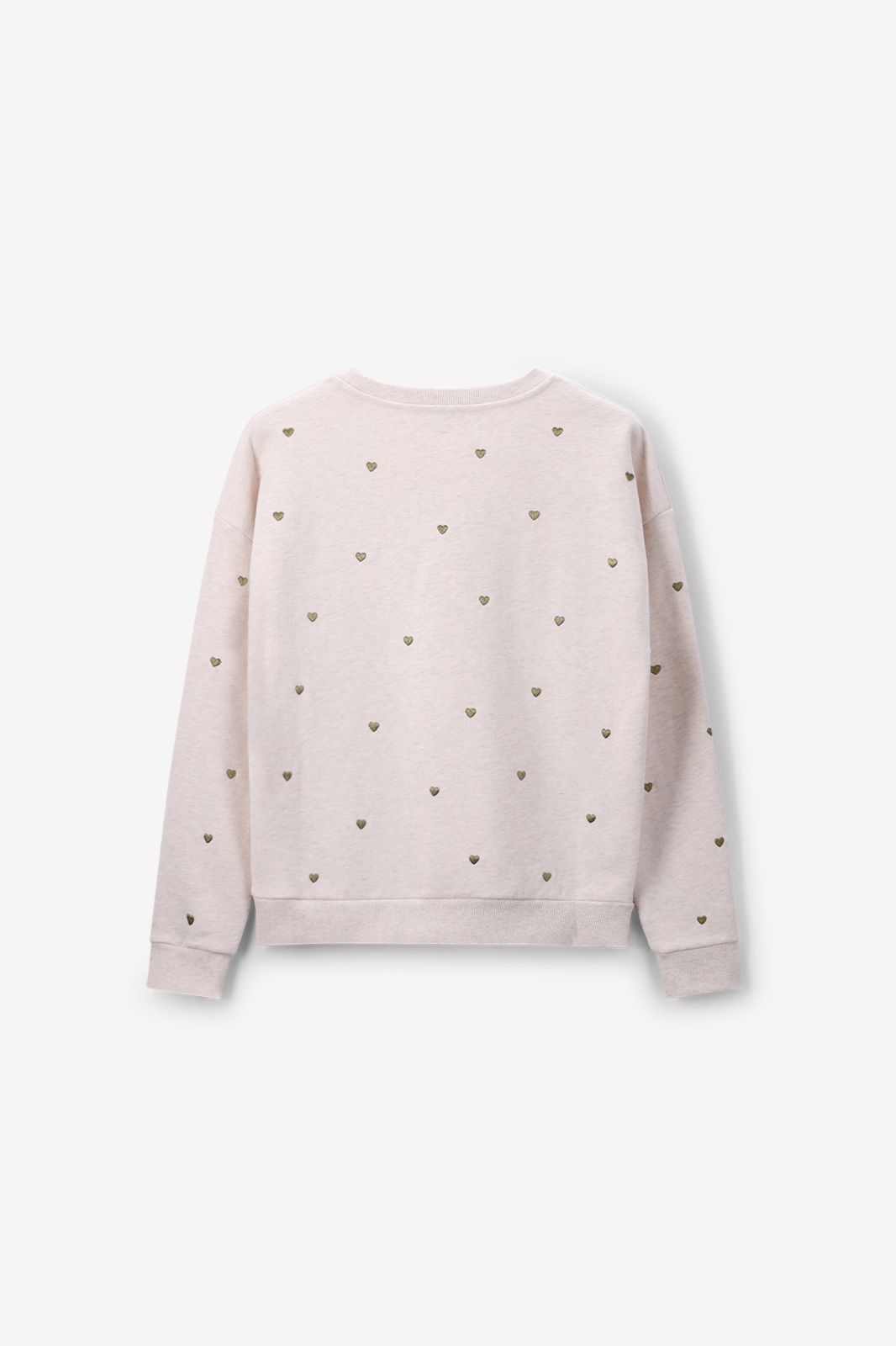 Sweater mit Herzstickerei - beige