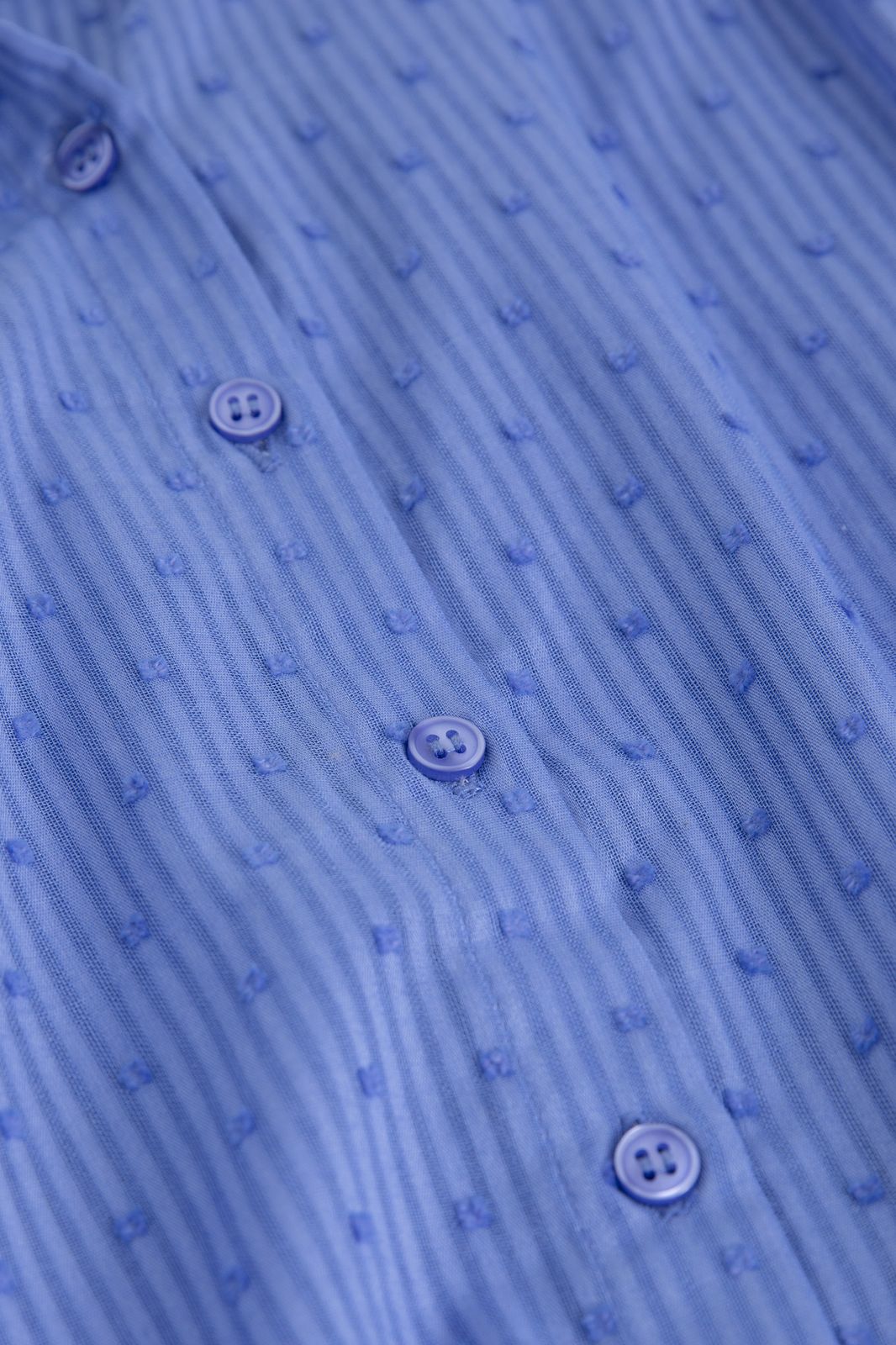 Kurzarm-Bluse mit Allover-Print - blau