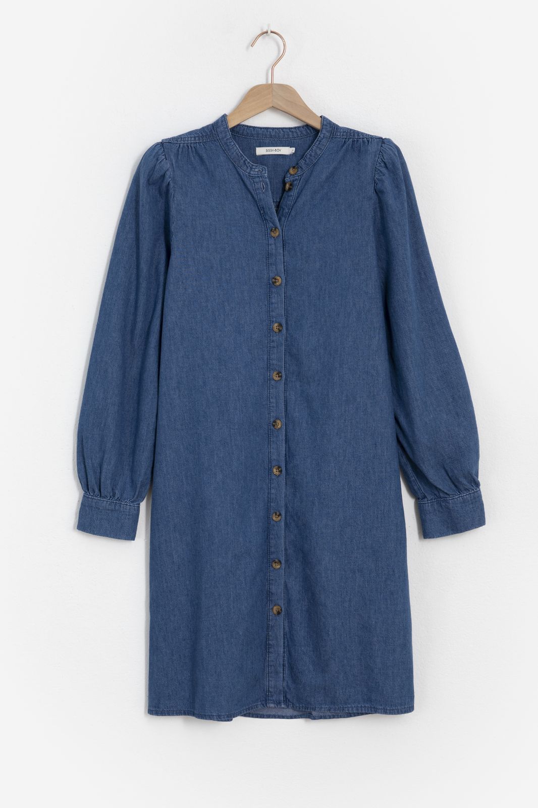 Hemdblusenkleid aus Denim - blau