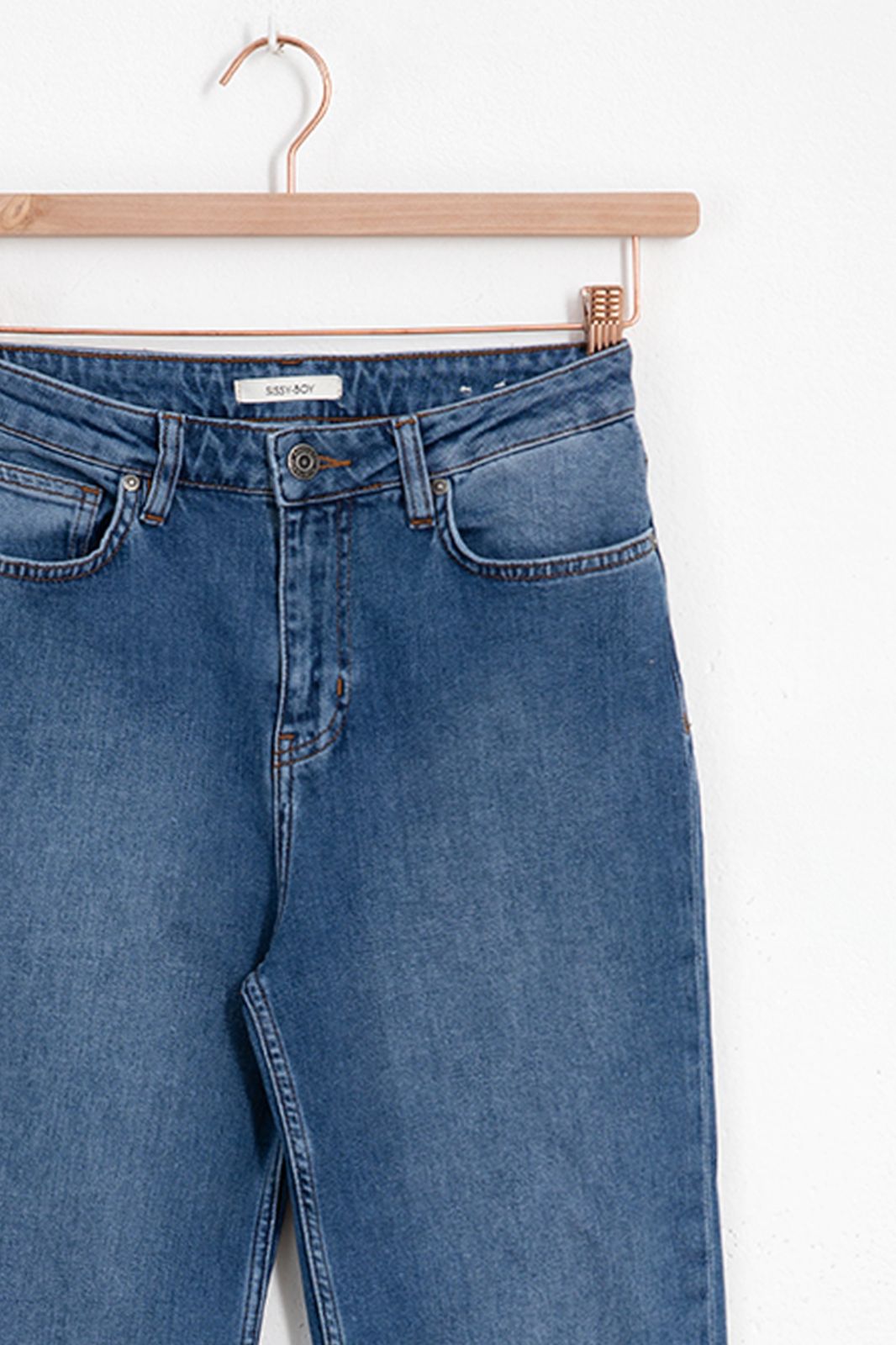 Straight Cropped Jeans - blau