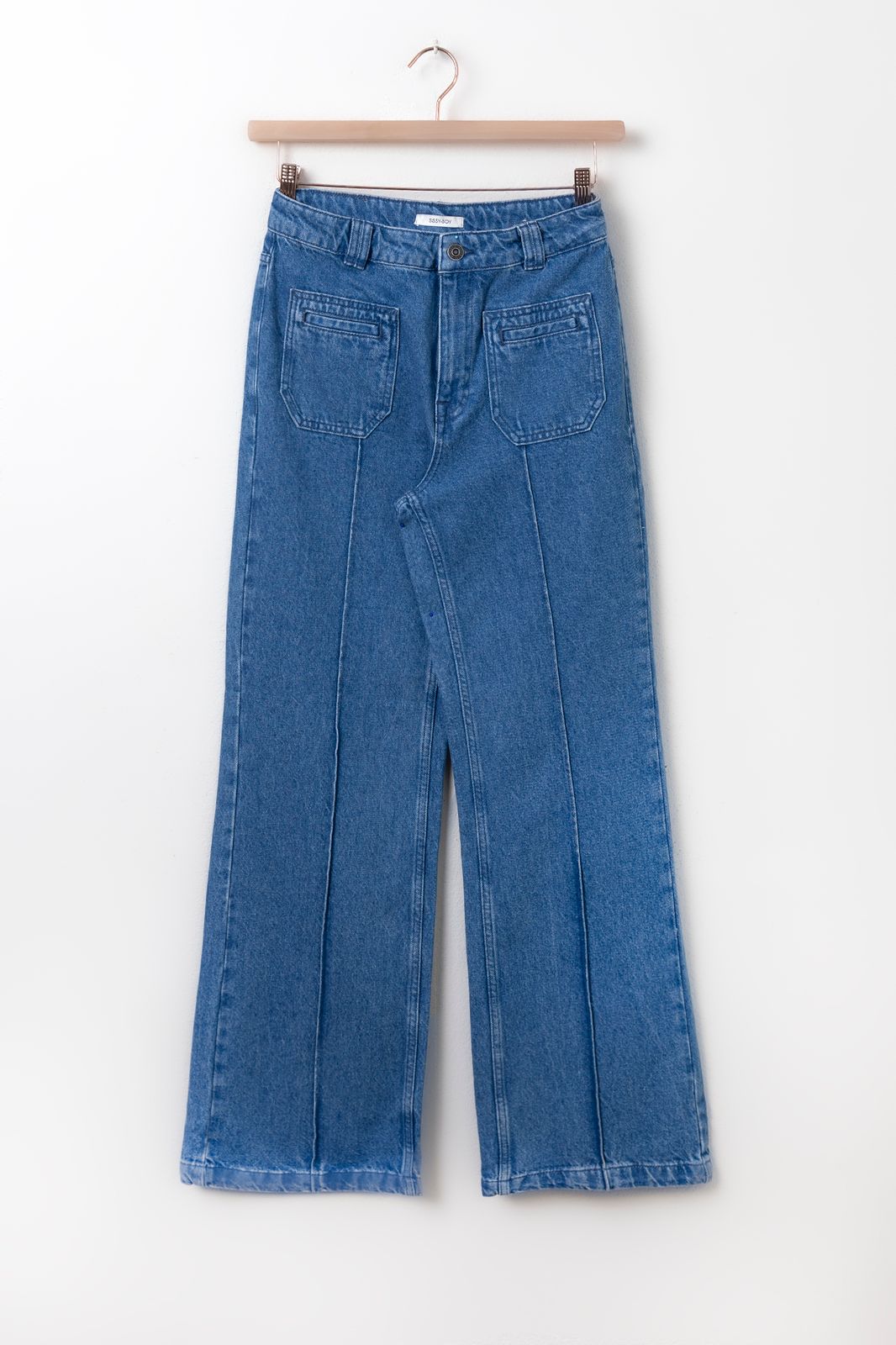 High Waist-Jeans mit weitem Bein Brovary - blau