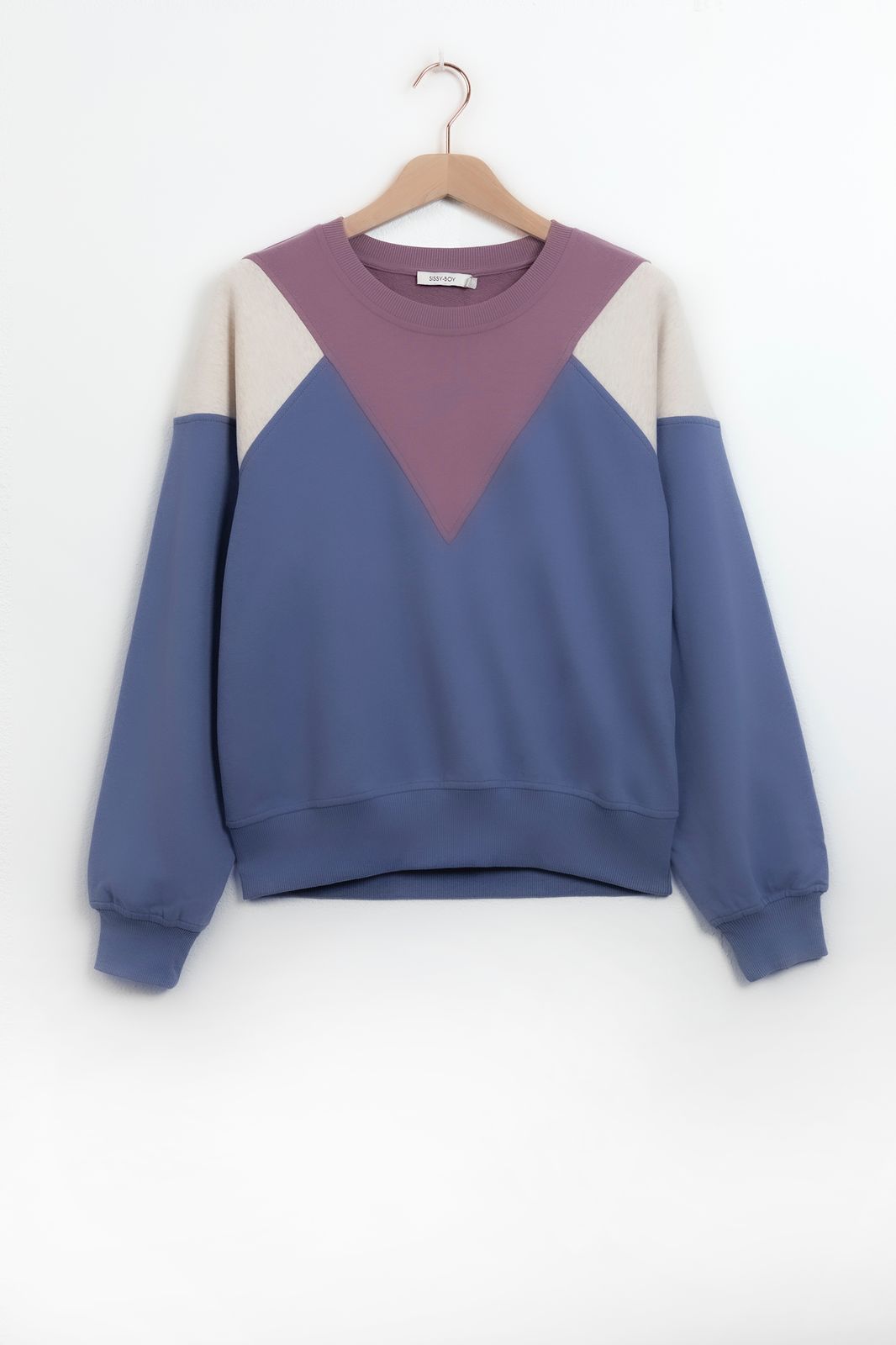 Sweater in Colorblocking-Optik - blau