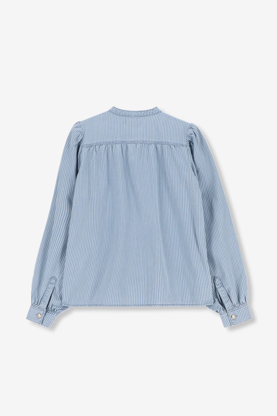 Jeansbluse mit Streifen - blau