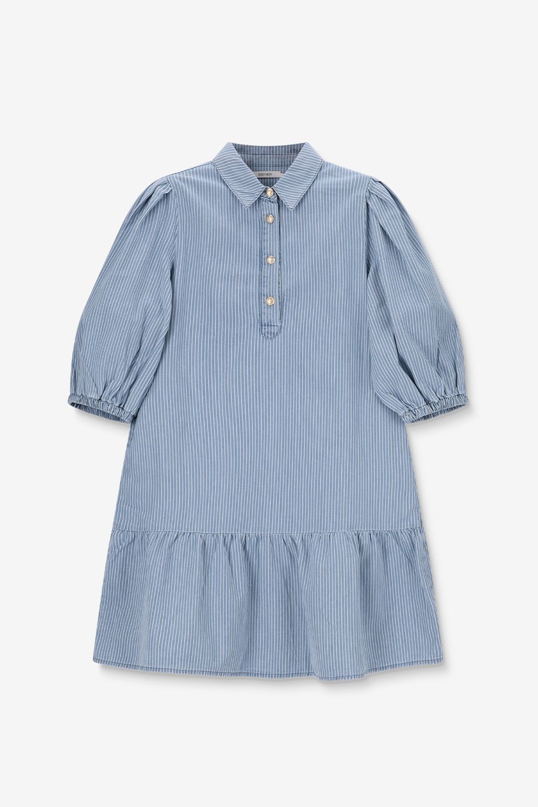 Jeanskleid mit Puffärmeln - blau