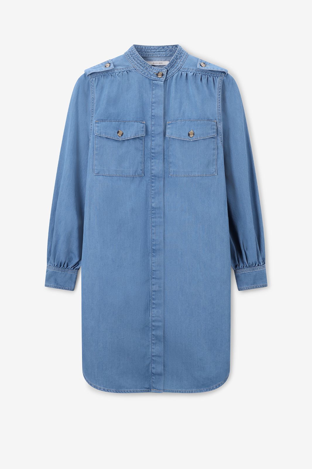 Midi-Kleid aus Denim - blau