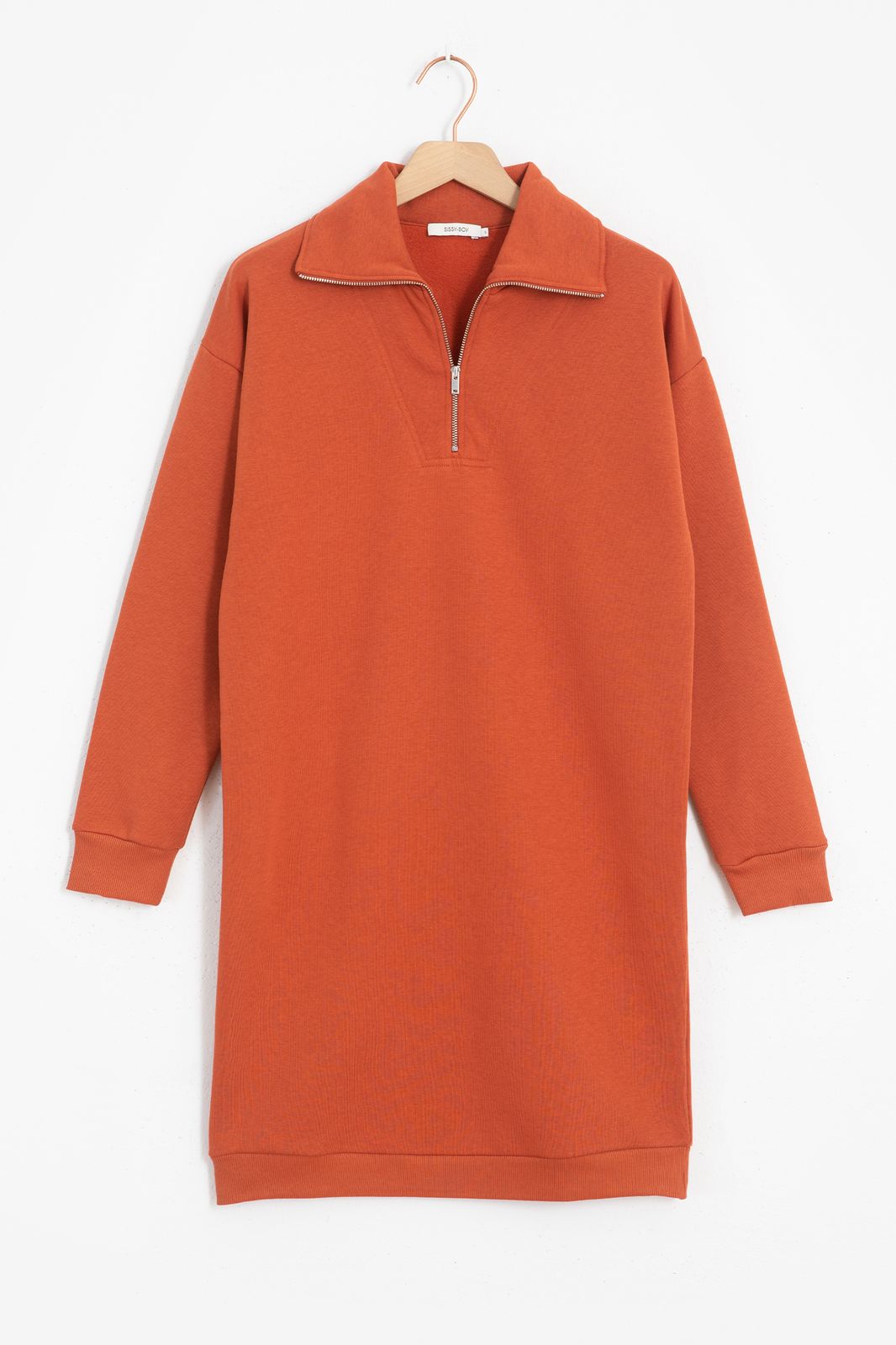 Sweatkleid mit Reißverschluss - orange