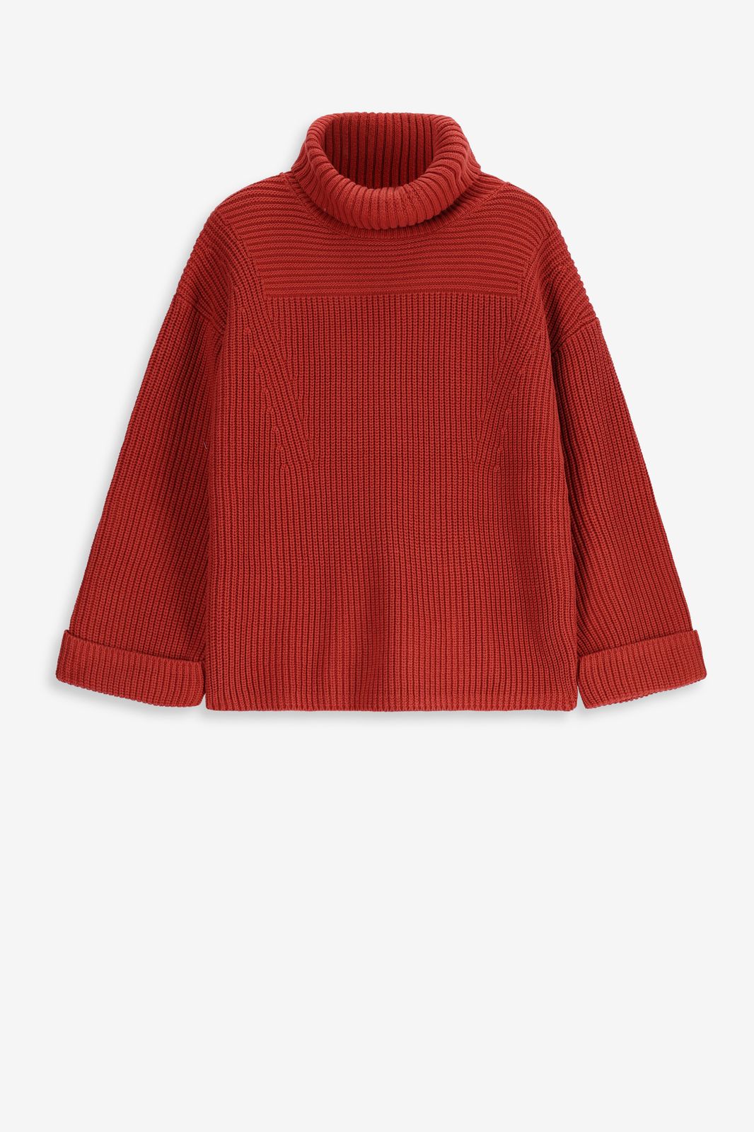 Pullover mit Rollkragen - dunkelrot