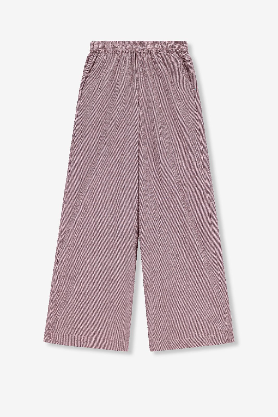 Gestreifte weite Hose - dunkelrot