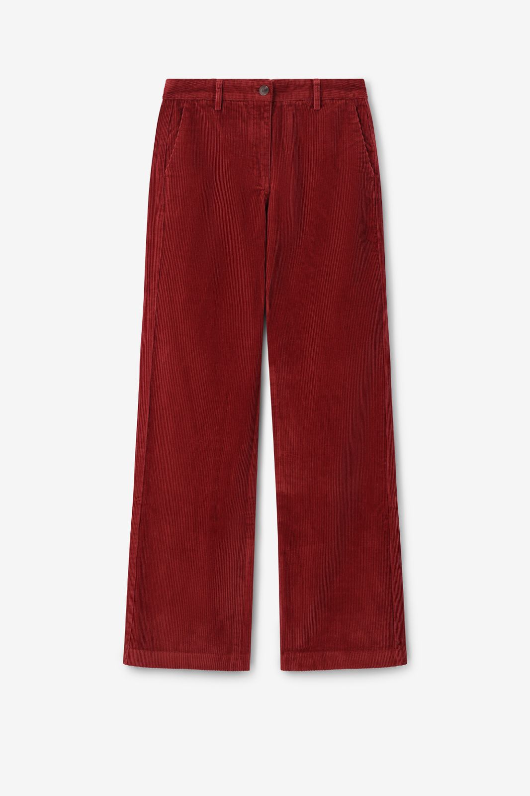 Straight Leg Cordhose - dunkelrot