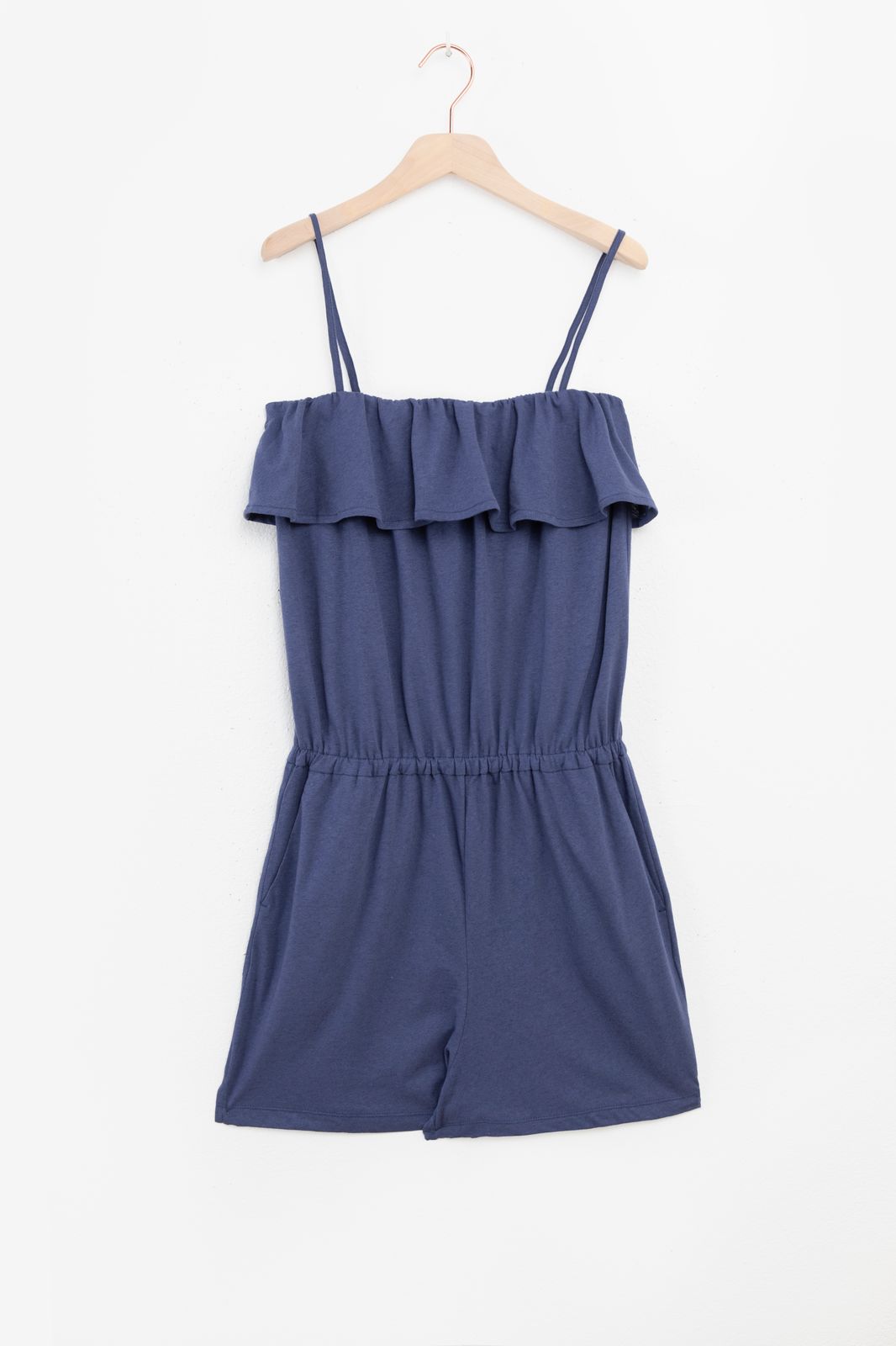 Playsuit mit Volants - blau