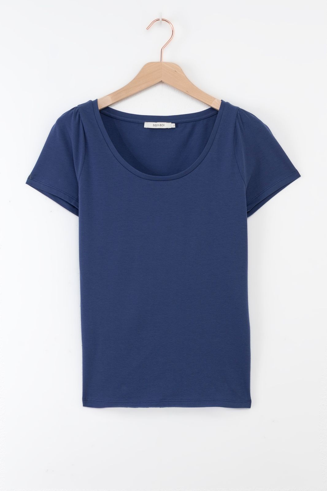 T-Shirt mit rundem Ausschnitt - blau