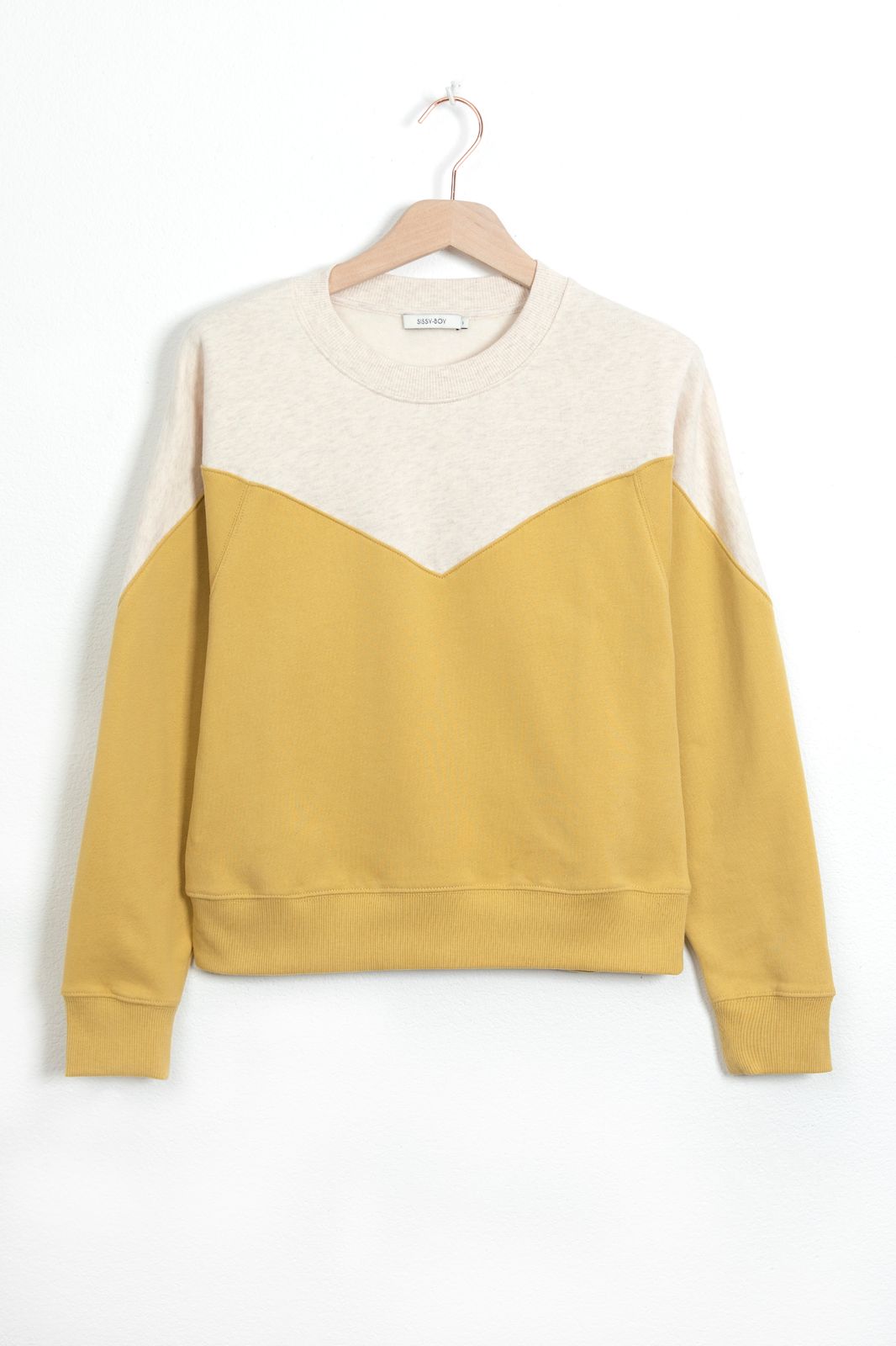 Sweater in Colorblocking-Optik - gelb