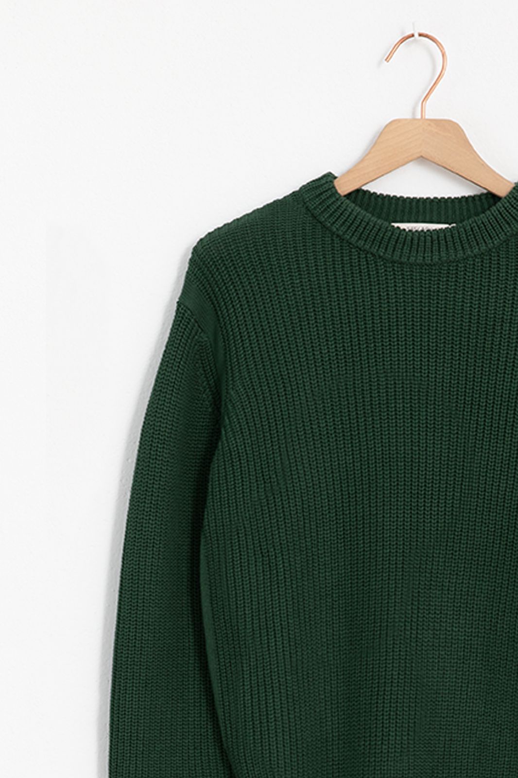 Kastiger Pullover - dunkelgrün