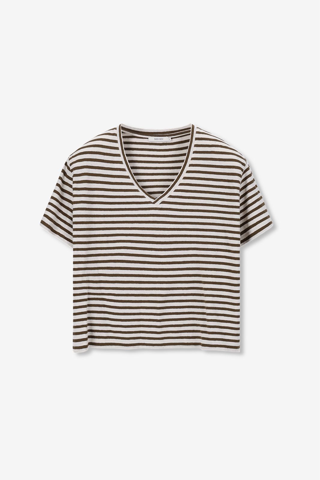 Gestreiftes T-Shirt - dunkelgrün