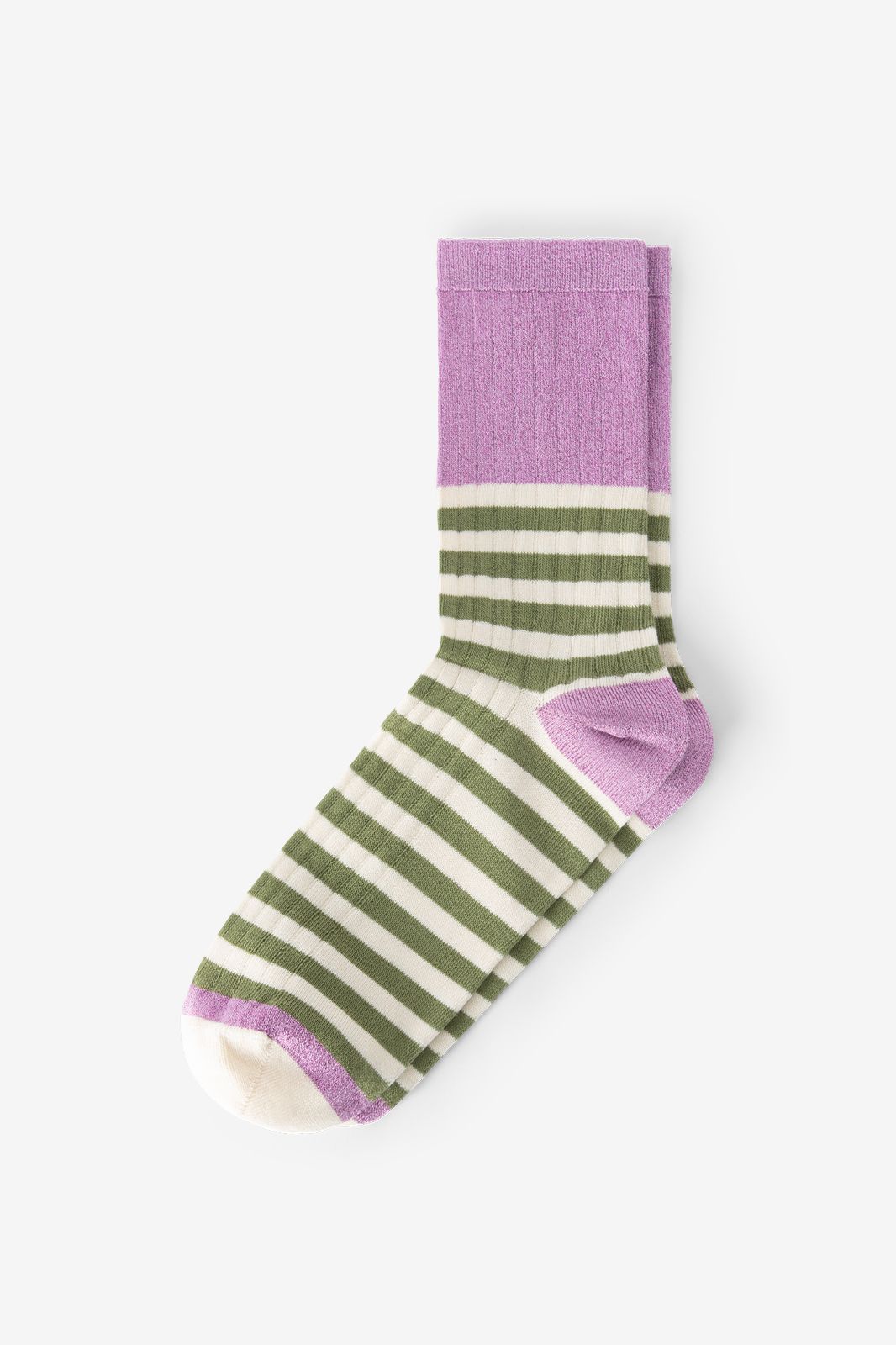 Gestreifte Socken - flieder