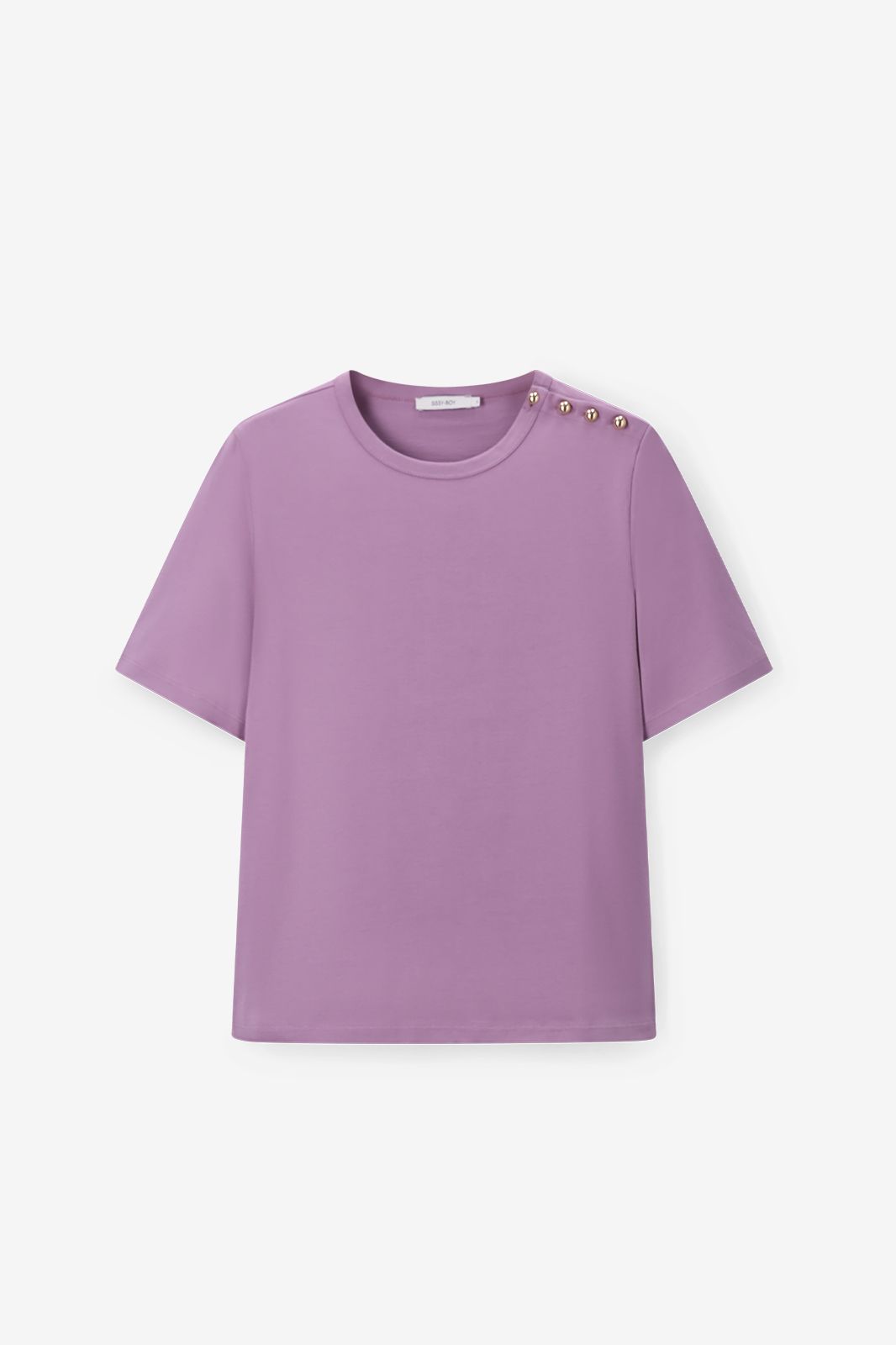 T-Shirt mit Knöpfen - flieder