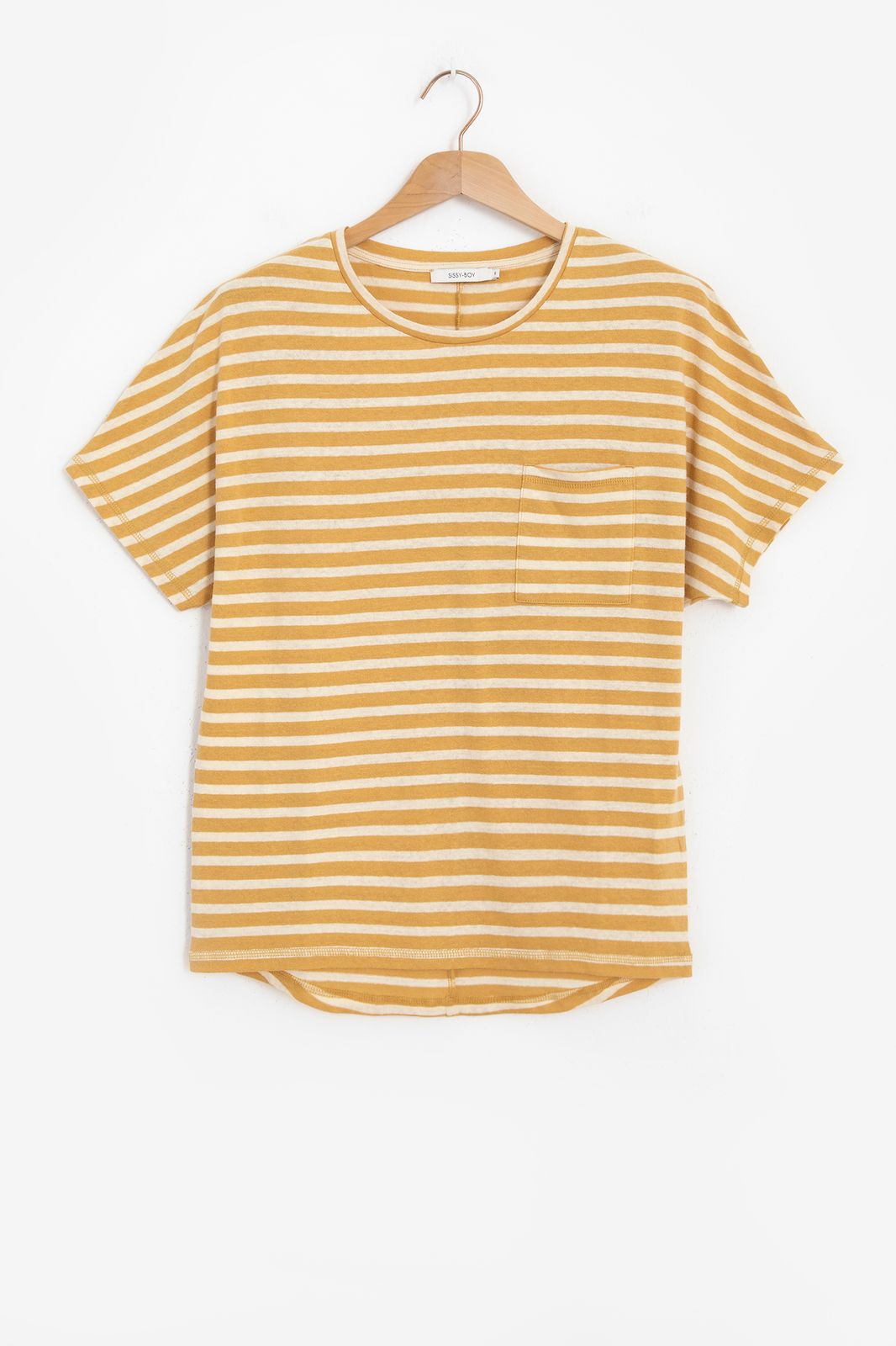 Gestreiftes T-Shirt - gelb