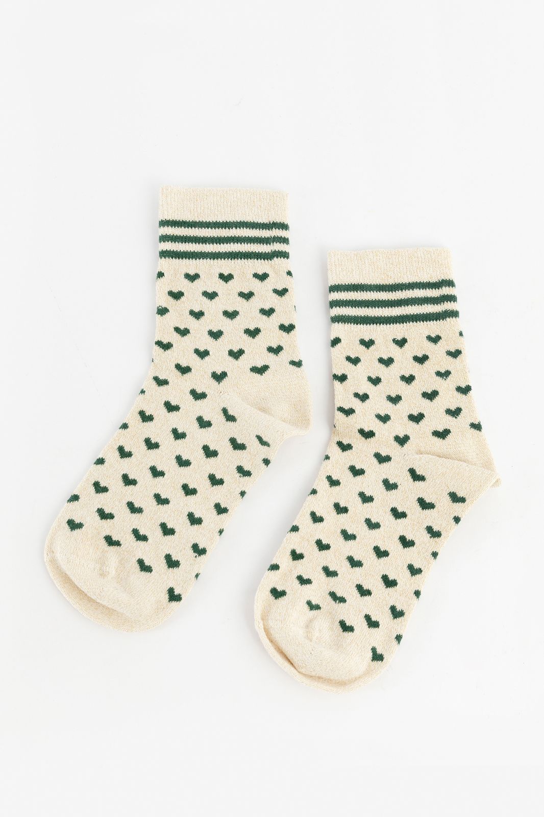 Socken mit Herzmuster - goldfarben