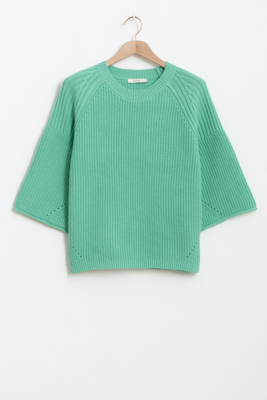 Pullover mit Dreiviertelarm - grün