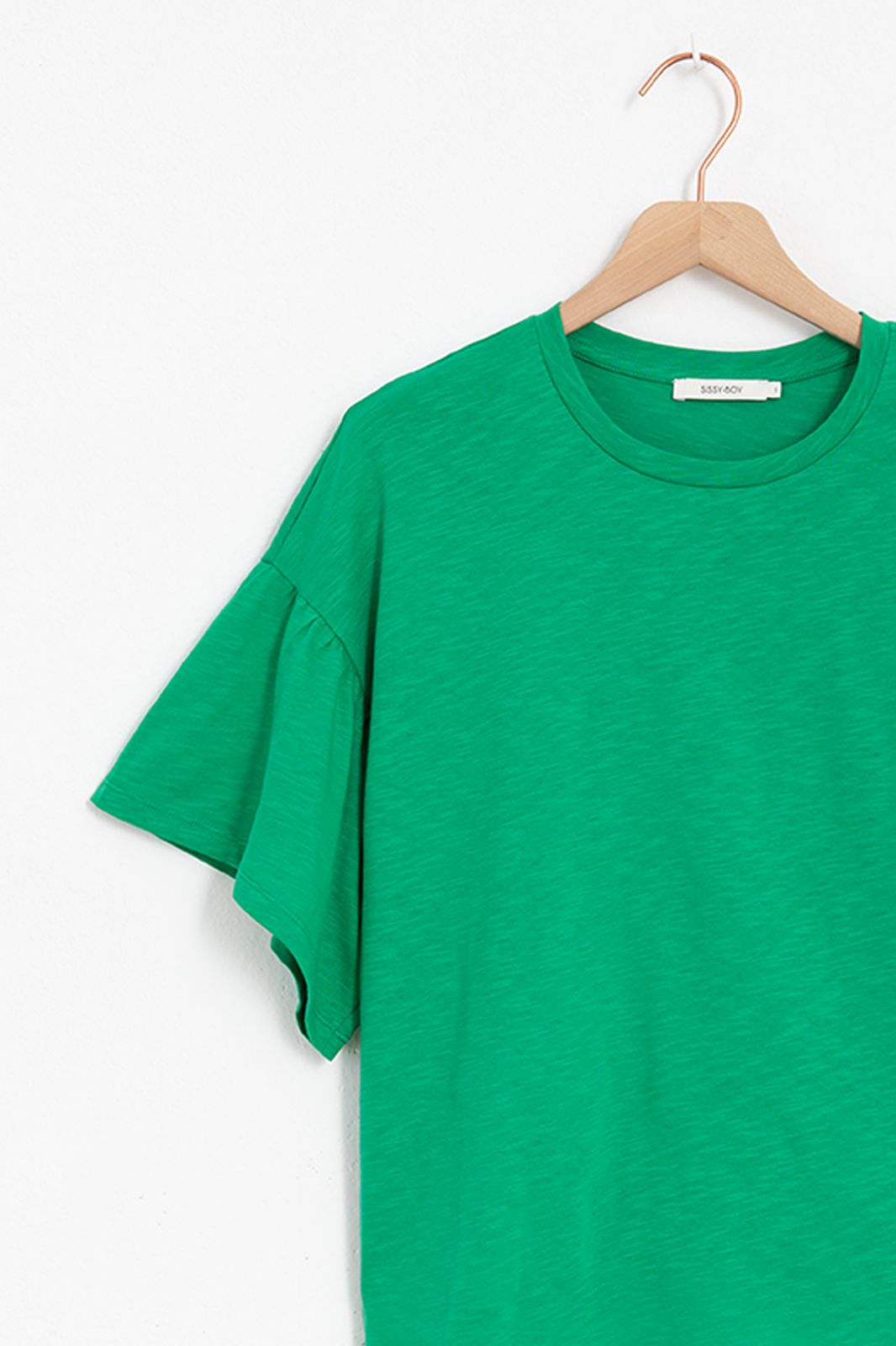 Jersey-Shirt mit Fledermausärmeln - grün