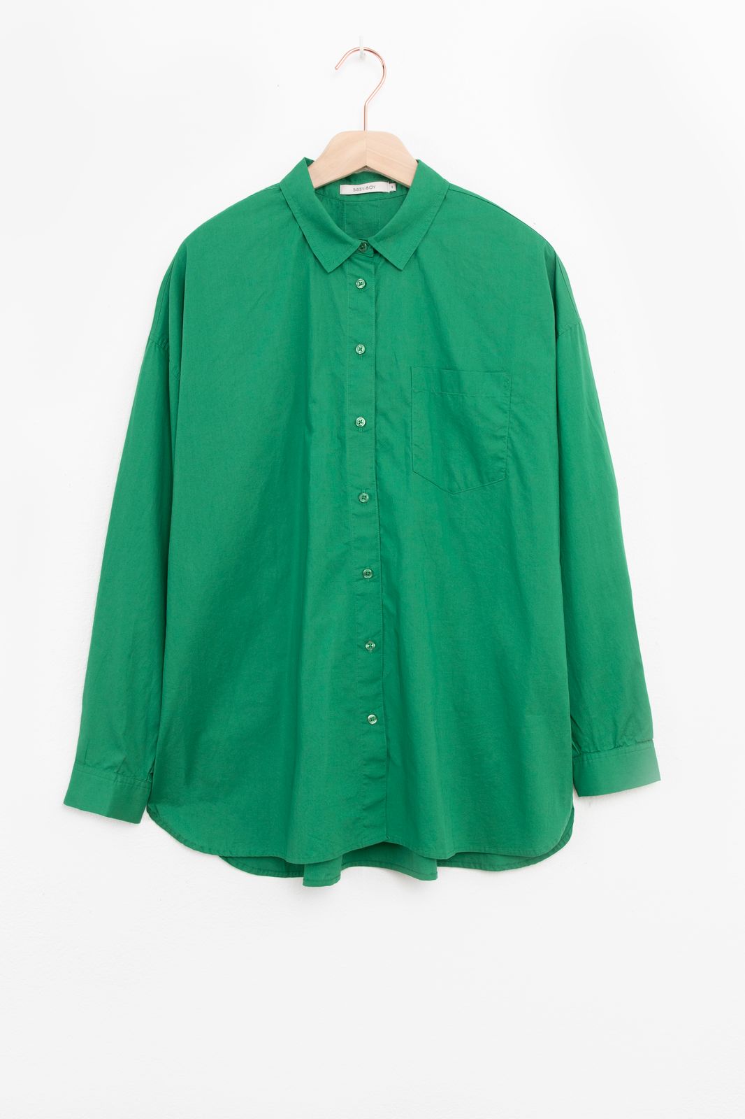 Oversize-Bluse aus Popeline - grün