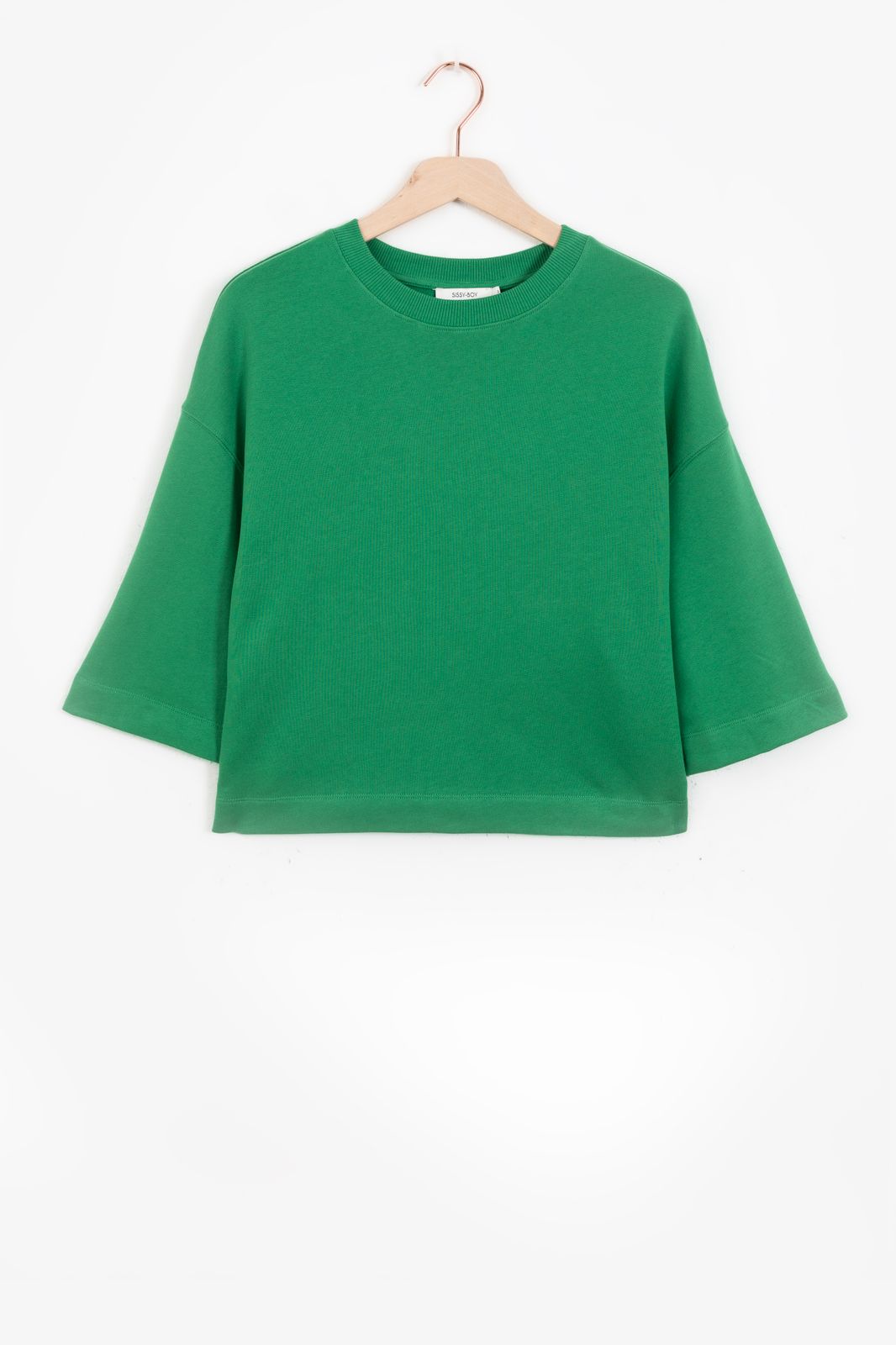 Kurzarm-Sweater - grün