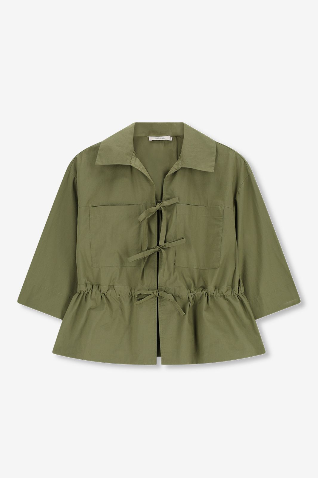 Bluse mit Schleifen - grün