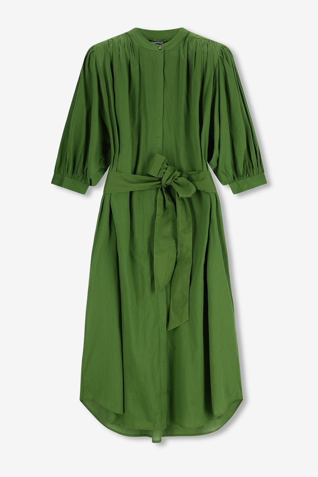 Kleid mit Taillenband - grün