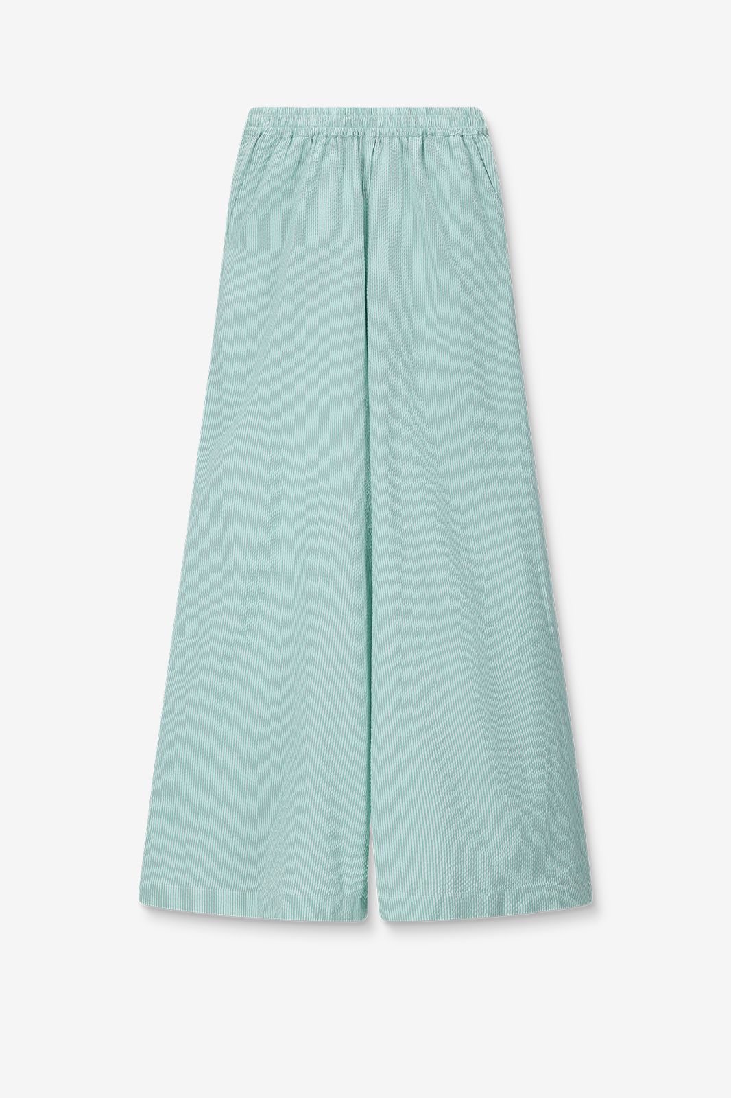 Gestreifte High Waist Hose - grün