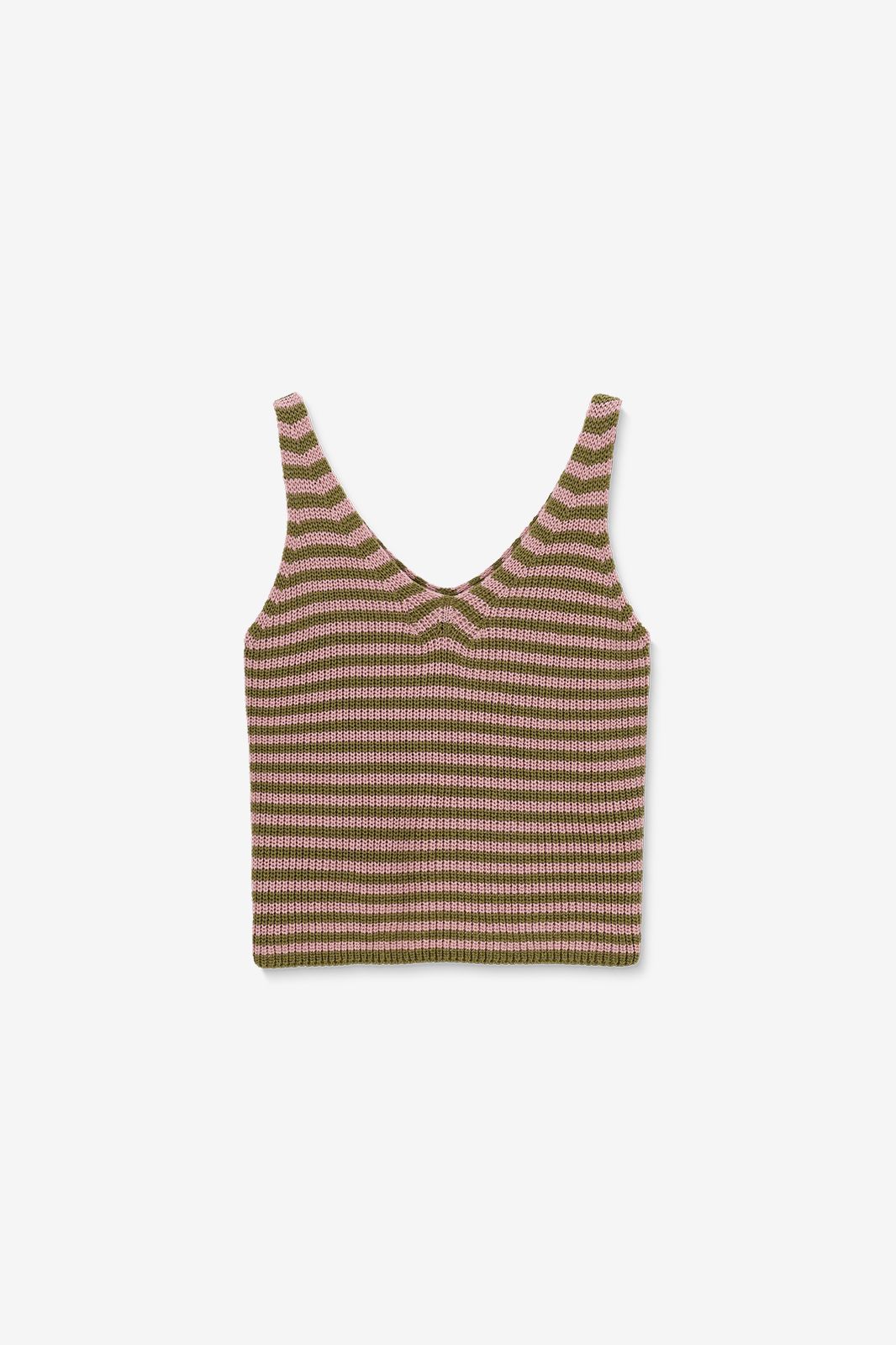 Gestreiftes Stricktop - grün
