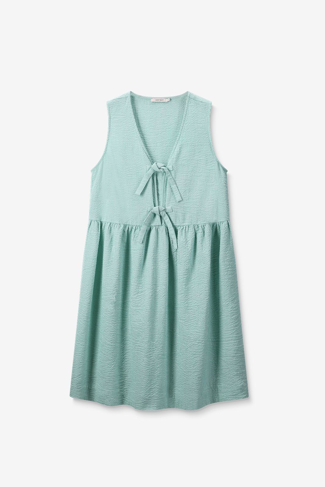 Gestreiftes Mini-Kleid - grün