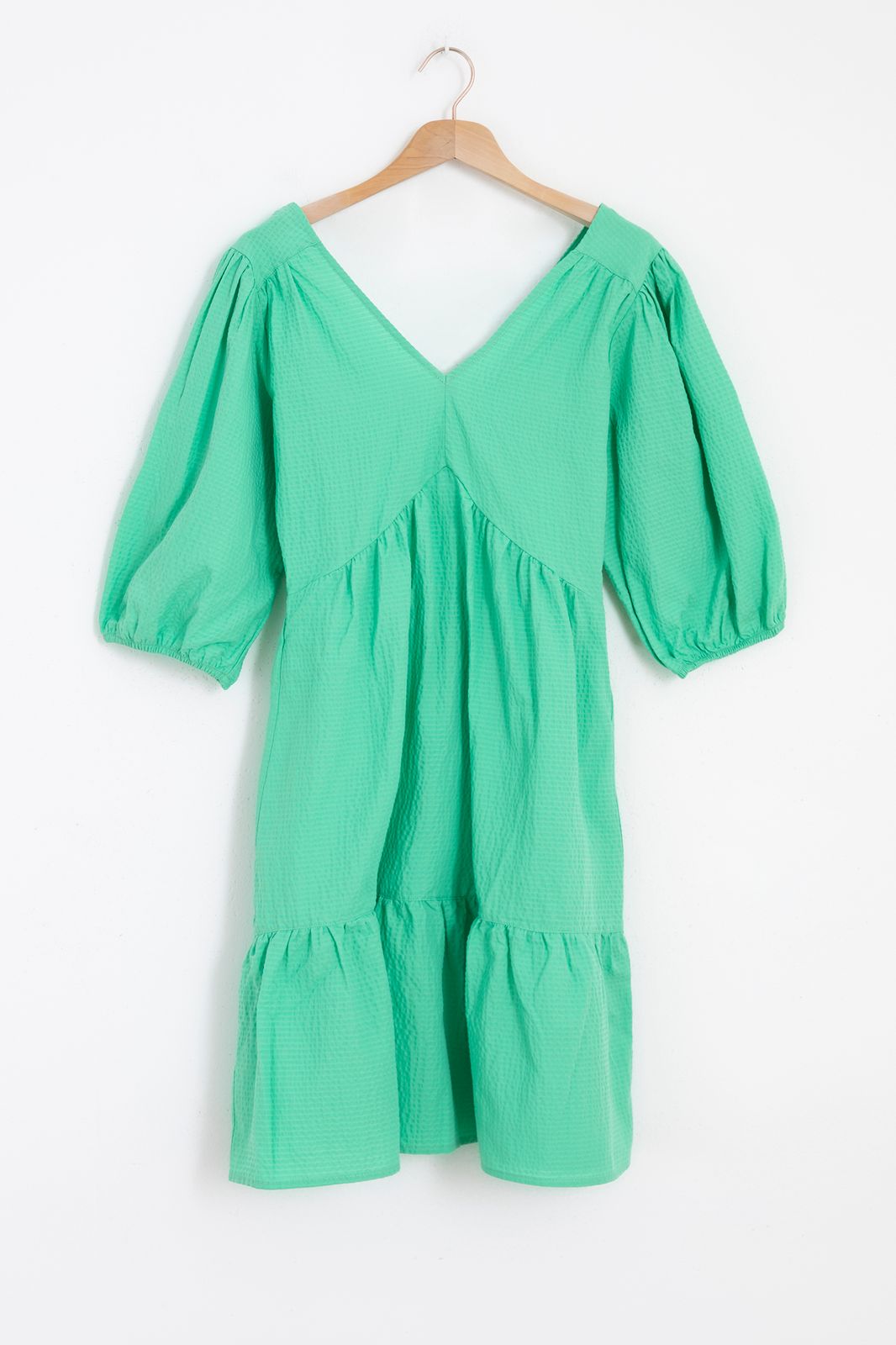 Kleid mit Puffärmeln - hellgrün
