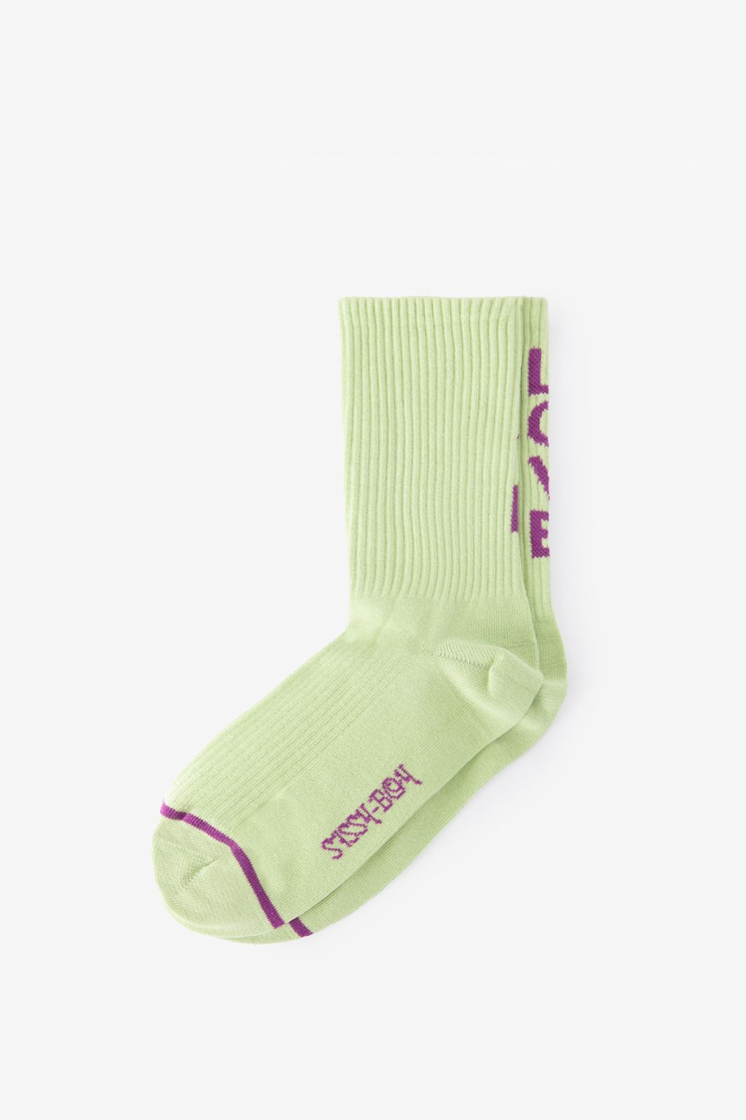 Socken mit Aufschrift - hellgrün