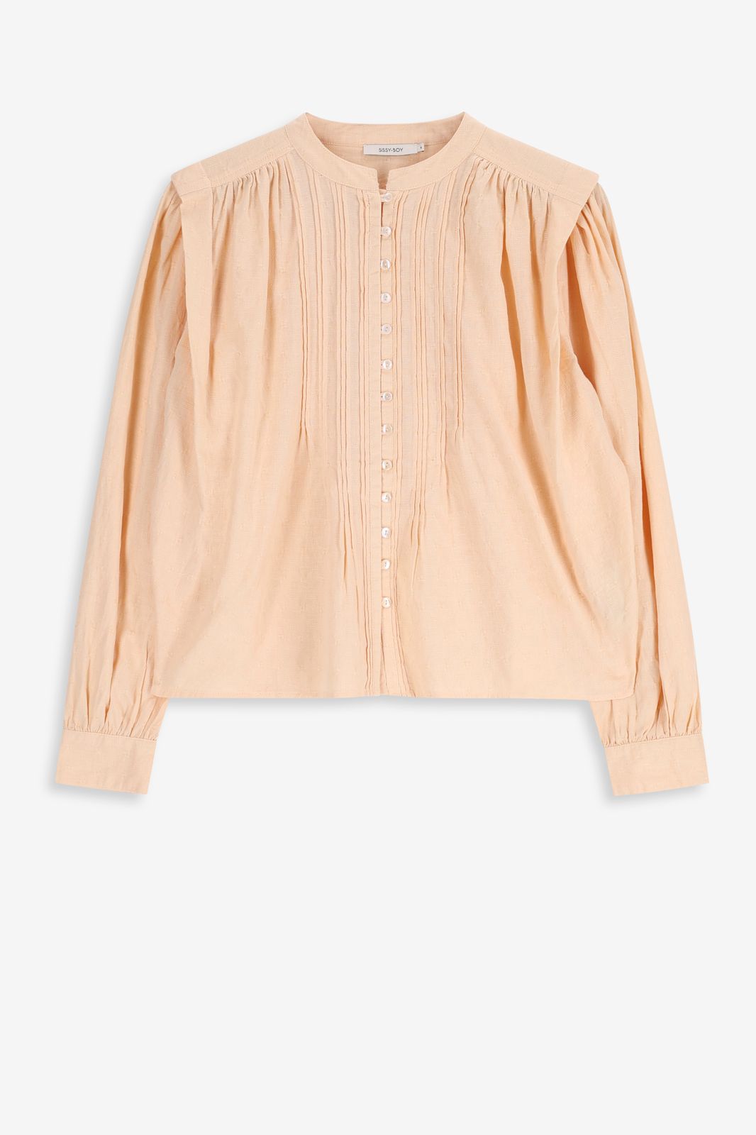 Popeline-Bluse mit Biesen - hellorange