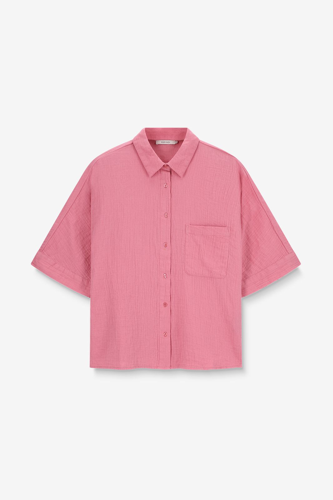 Bluse mit Brusttasche - rosa