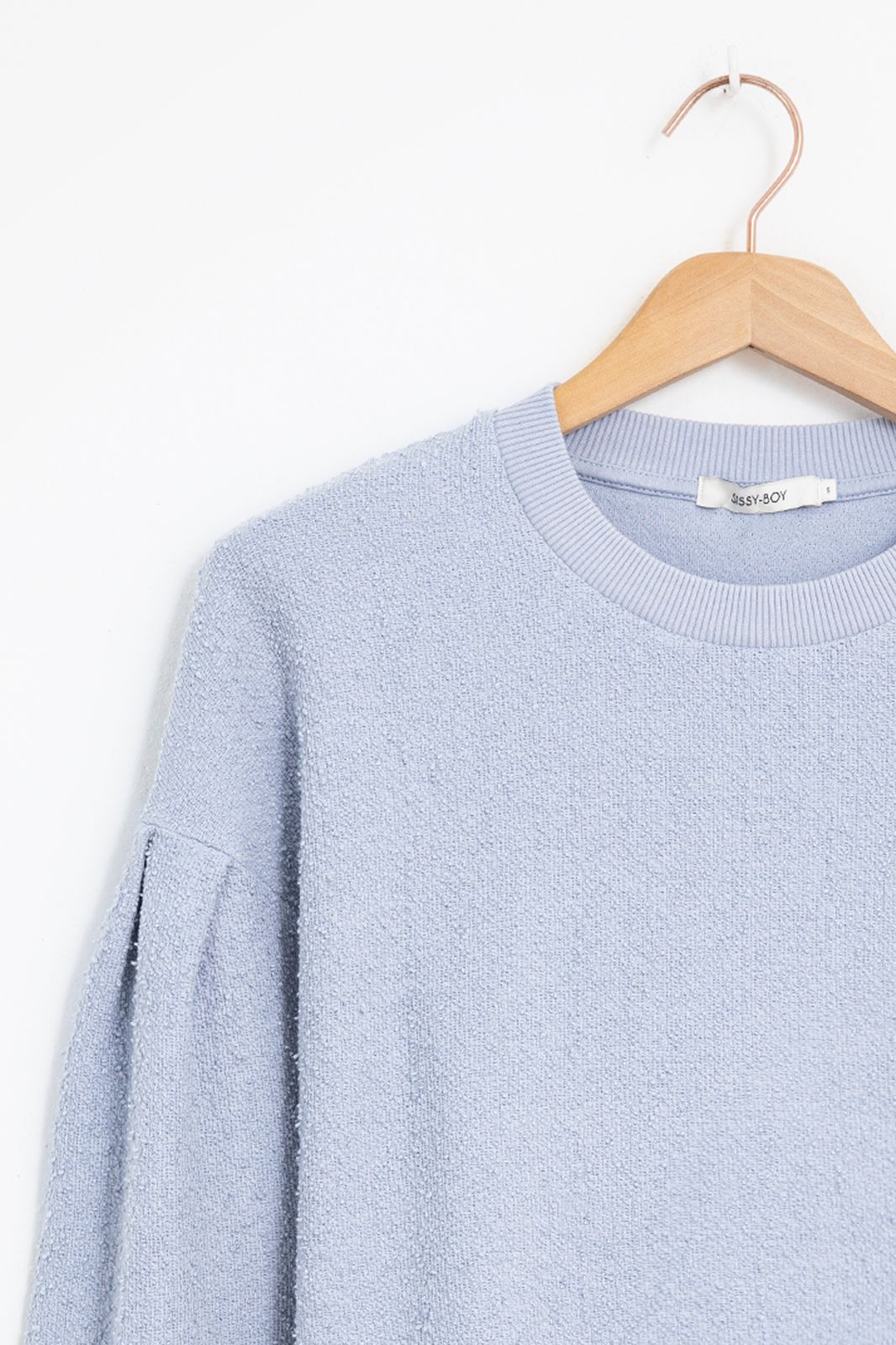 Sweater mit Puffärmeln - hellblau