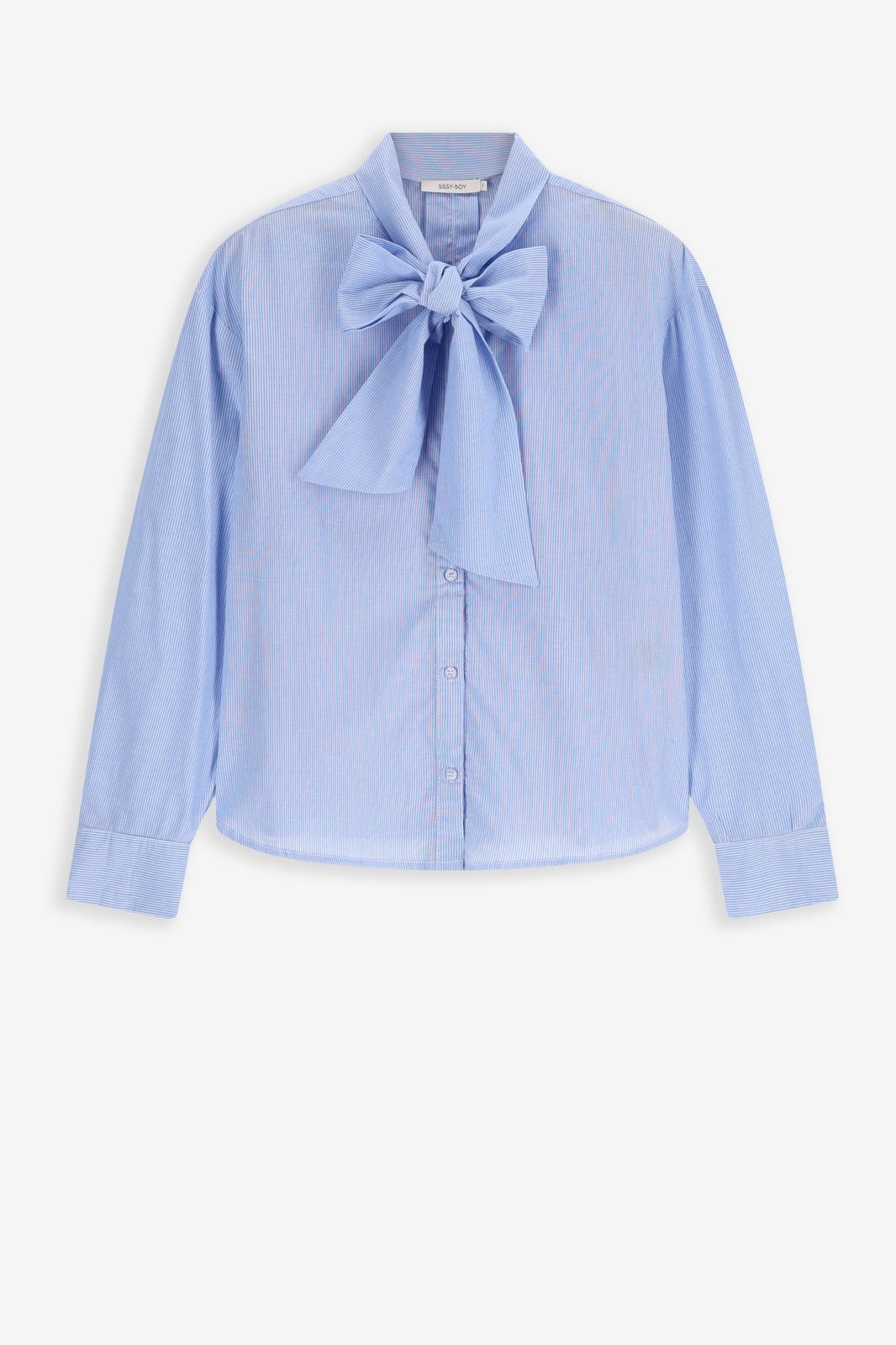 Bluse mit Schleife - hellblau