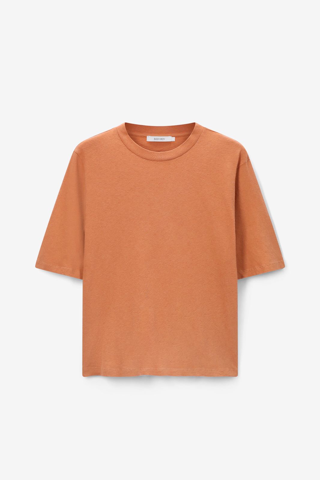 T-Shirt aus Leinenmix - hellbraun