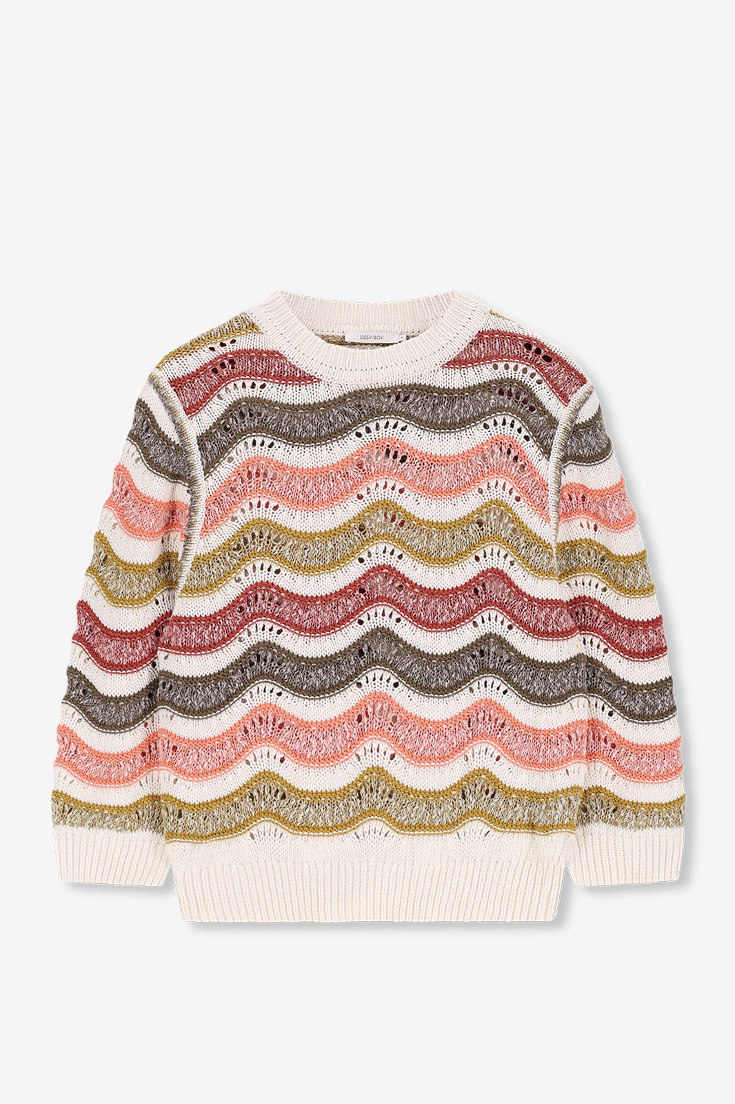 Strickpullover mit Wellenmuster - mehrfarbig