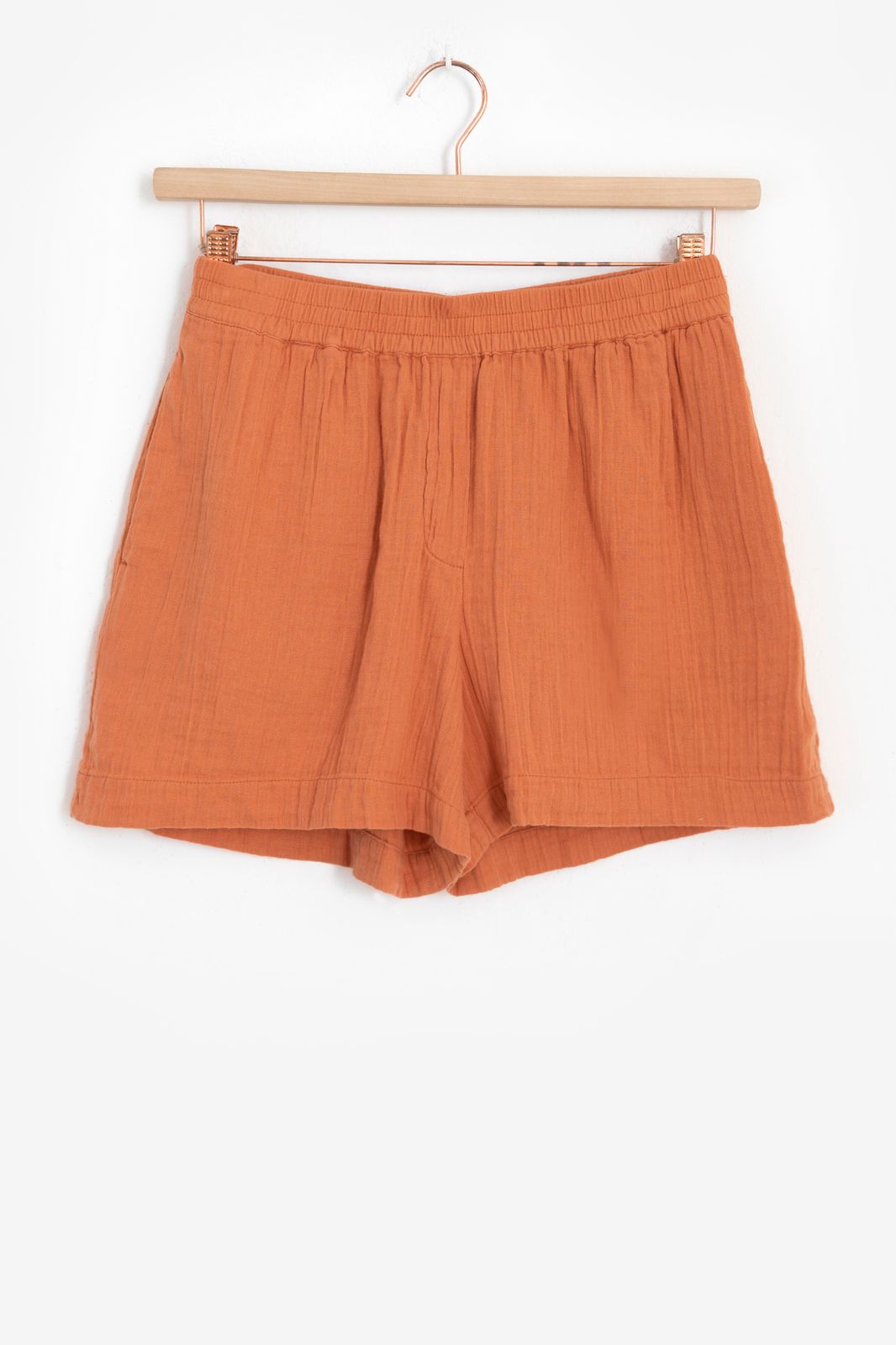Shorts aus Musselin - orange