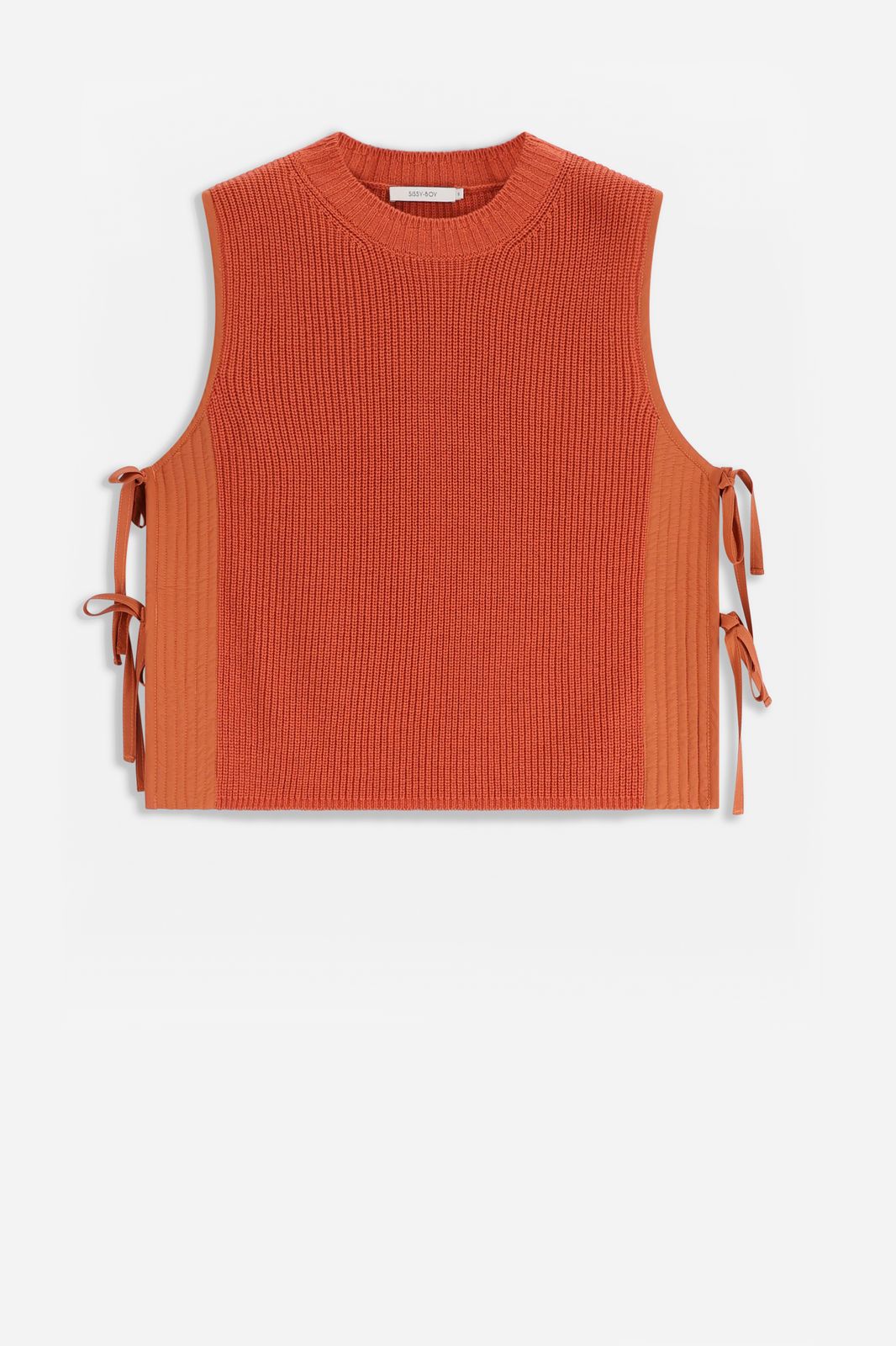 Strickpullunder mit Bändern - orange