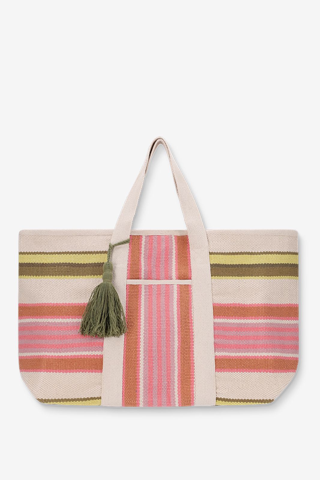 Gestreifter Shopper - rosa