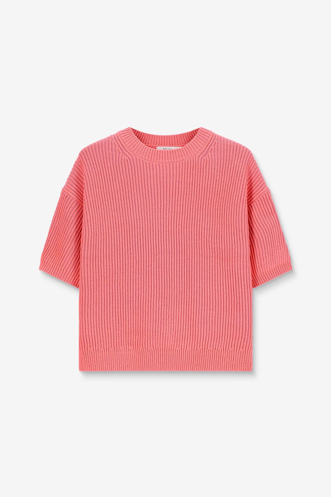 Strickpullover mit kurzem Arm - rosa