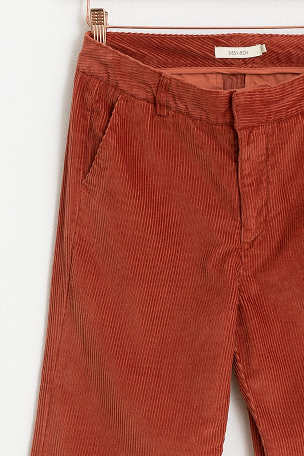 Rote Schlaghose aus Cord