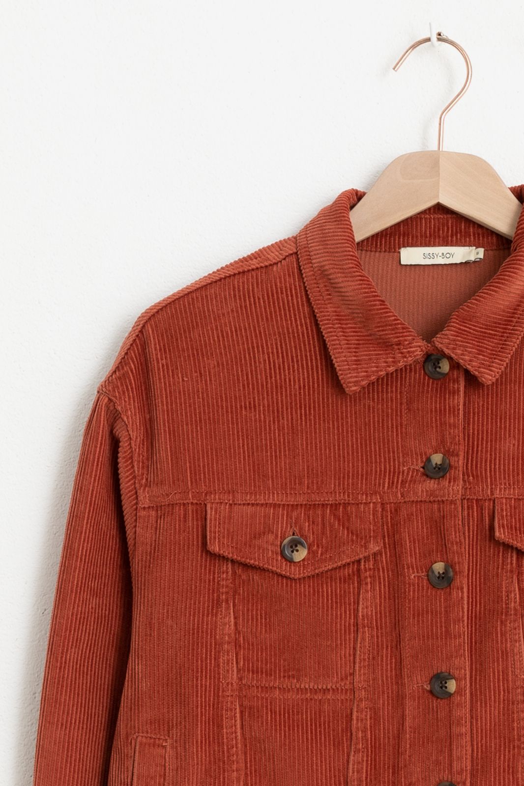 Rote Cord-Jacke